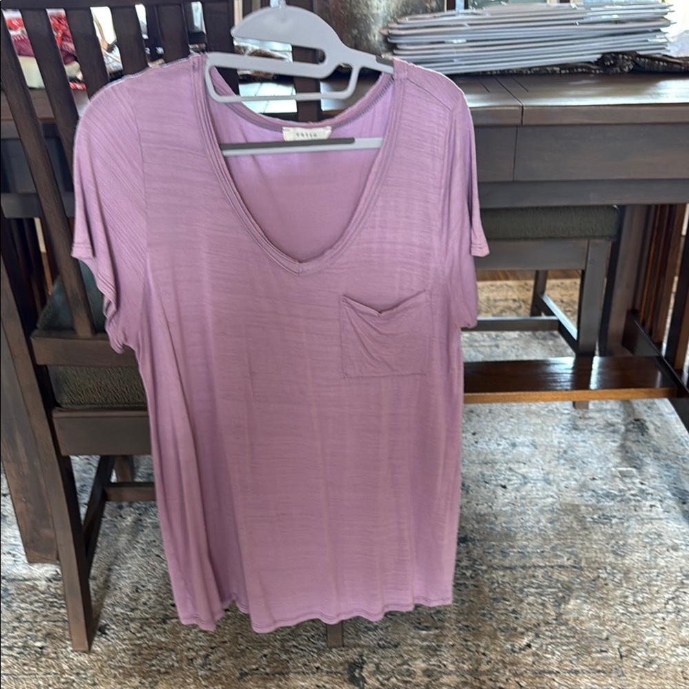 Entro Pink Ribbed Relaxed Tee